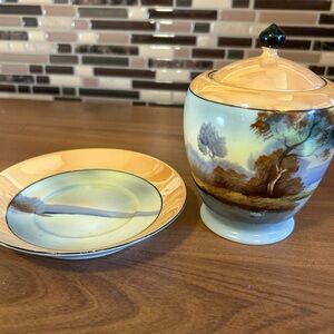 Vintage Noritake Morimura Jelly/Jam Jar with Lid & Saucer
